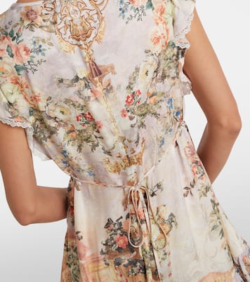 Embellished floral lace-trimmed minidress | Camilla