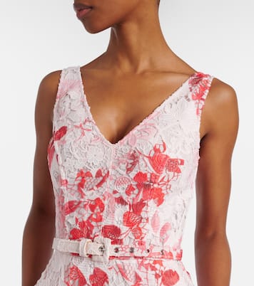 Robe midi à fleurs | Monique Lhuillier