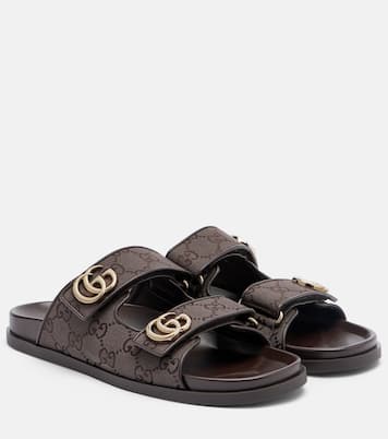 Mules Double G en toile GG Canvas | Gucci