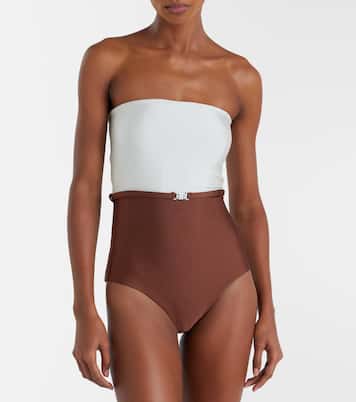 Bicolor belted swimsuit | Adriana Degreas