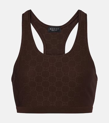 GG jersey jacquard sports bra | Gucci