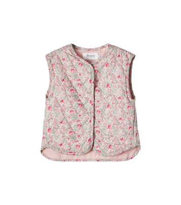 Gilet Elbie en coton matelassé à fleurs | Bonpoint