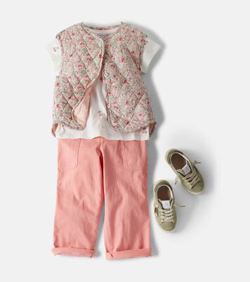 Gilet Elbie en coton matelassé à fleurs | Bonpoint