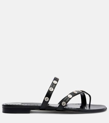 Tongs Irafli en cuir à ornements | Manolo Blahnik