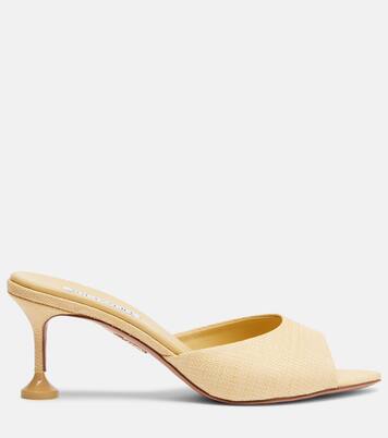 Bisous woven raffia mules | Aquazzura
