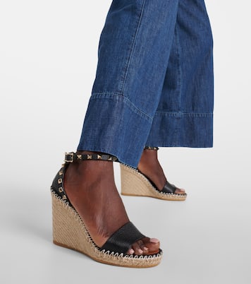 Sandales compensées Rockstud en cuir | Valentino Garavani