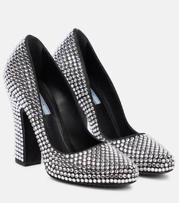 Pumps in tessuto con cristalli | Prada