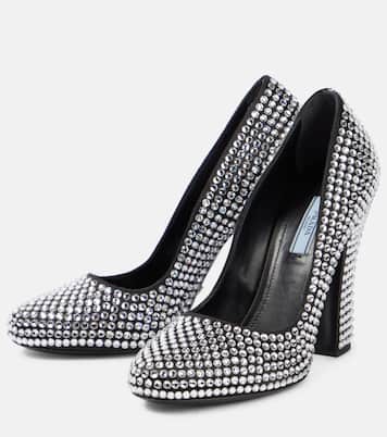 Pumps in tessuto con cristalli | Prada