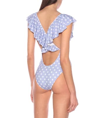 Ari ruffled dotted swimsuit | Caroline Constas