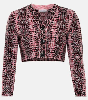 Cardigan cropped in jacquard | Alaïa