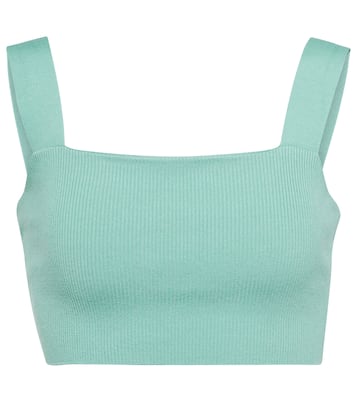 Crop top en mezcla de seda acanalado | Oscar de la Renta