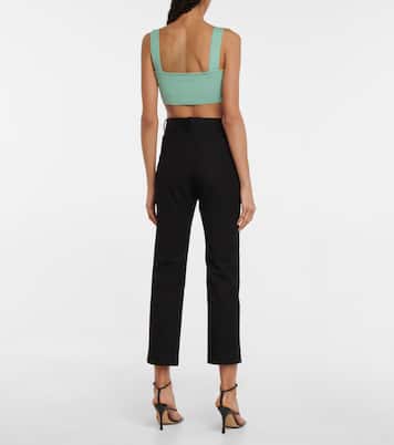 Crop top en mezcla de seda acanalado | Oscar de la Renta