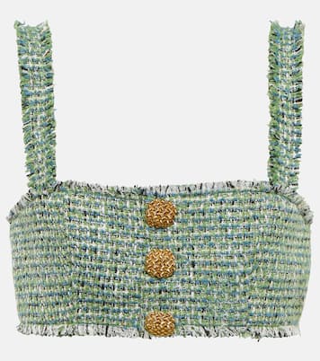 Verziertes Bustier-Top aus Bouclé | Self-Portrait