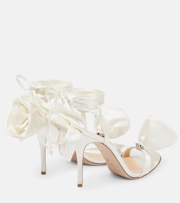 Floral-appliqué satin sandals | Magda Butrym