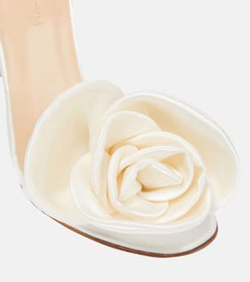 Floral-appliqué satin sandals | Magda Butrym