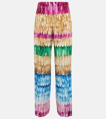 Pantalon ample imprimé en soie | Valentino