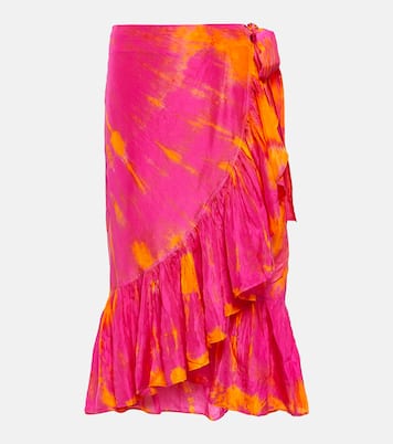 Falda envolvente de seda tie-dye | Anna Kosturova