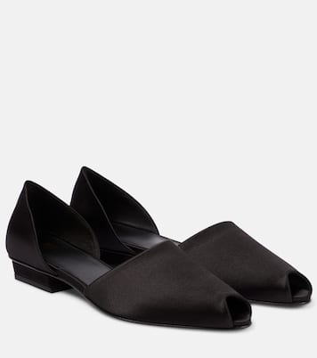 The Peep-Toe satin flats | Toteme
