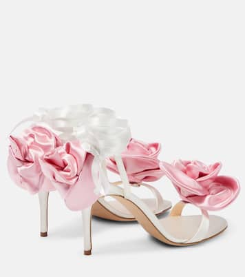 Sandalias de santén con apliques florales | Magda Butrym