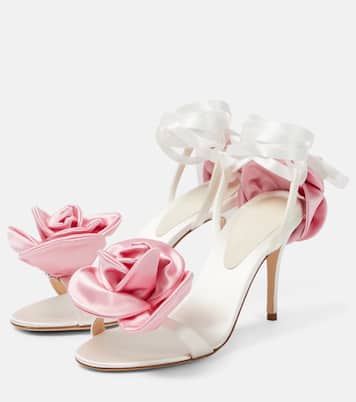 Sandalias de santén con apliques florales | Magda Butrym