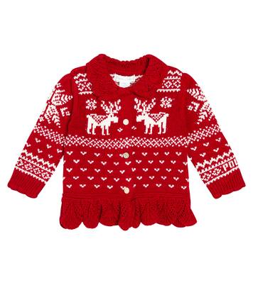 Baby - Cardigan in cotone e lana con intarsi | Polo Ralph Lauren Kids