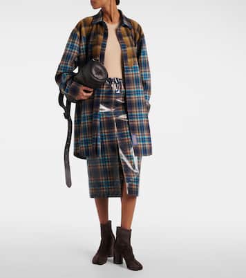 Gonna midi in lana a quadri | Maison Margiela