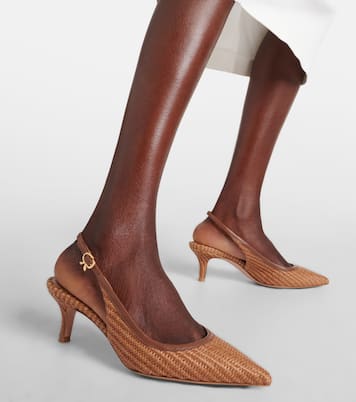 Leith raffia slingback pumps | Gianvito Rossi