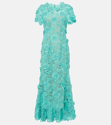 Floral guipure lace midi dress | Oscar de la Renta