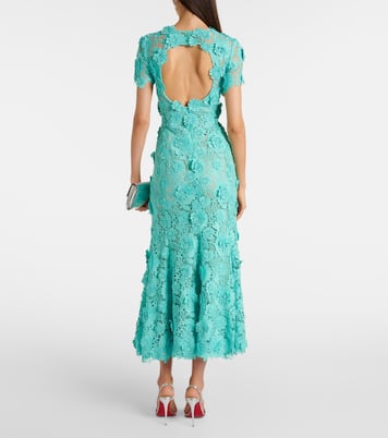 Floral guipure lace midi dress | Oscar de la Renta