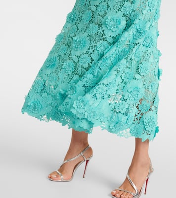 Floral guipure lace midi dress | Oscar de la Renta