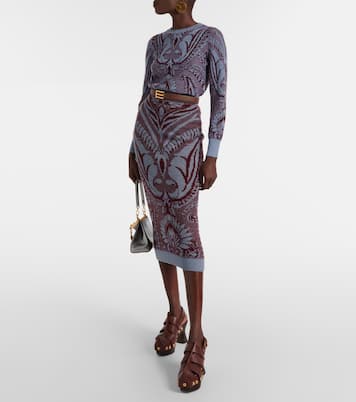 Midirock aus Woll-Jacquard | Etro