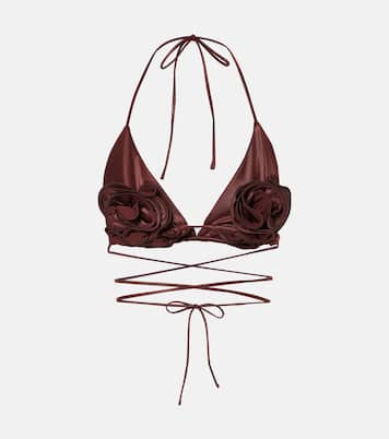 Floral-appliqué triangle bikini top | Magda Butrym