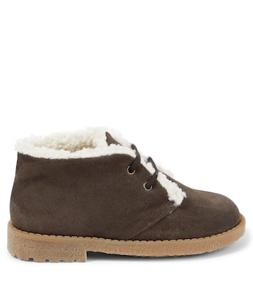 Faux shearling-lined suede ankle boots | PèPè