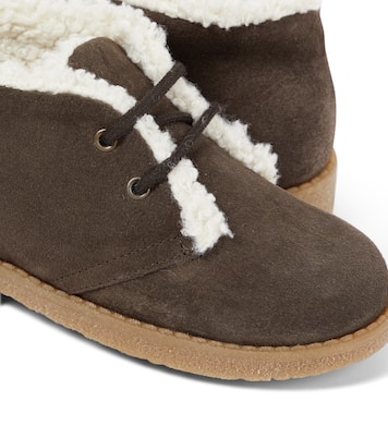 Faux shearling-lined suede ankle boots | PèPè