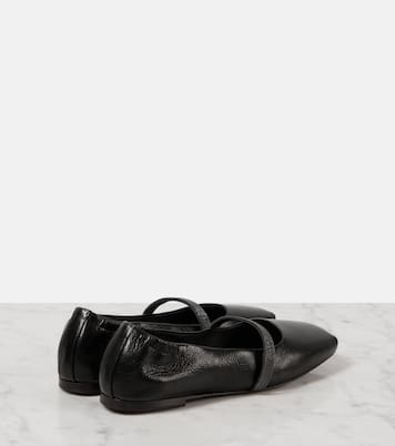 Ballerine Mary Jane in pelle con monili | Brunello Cucinelli