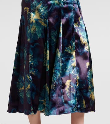 Abito midi Azrou in raso con stampa | Ulla Johnson