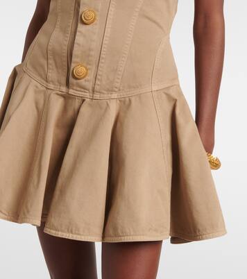 Abito corto in canvas di cotone | Balmain