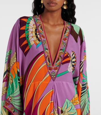 Printed silk kaftan | Camilla