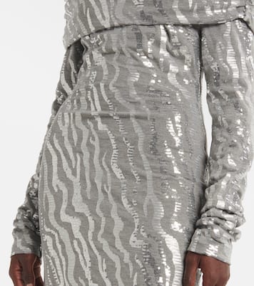Sequined jersey midi dress | Rotate