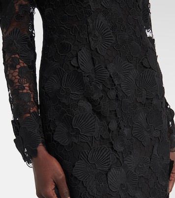 Orchid floral guipure midi dress | Oscar de la Renta