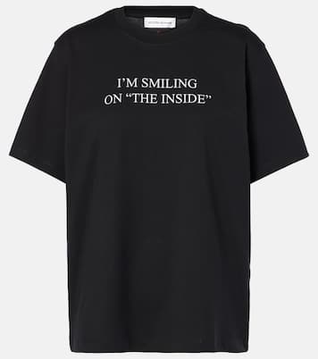 T-shirt in jersey di cotone con stampa | Victoria Beckham
