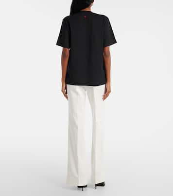 T-shirt in jersey di cotone con stampa | Victoria Beckham