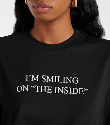 T-shirt in jersey di cotone con stampa | Victoria Beckham