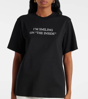T-shirt in jersey di cotone con stampa | Victoria Beckham
