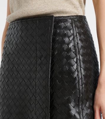Jupe midi en cuir Intrecciato | Bottega Veneta