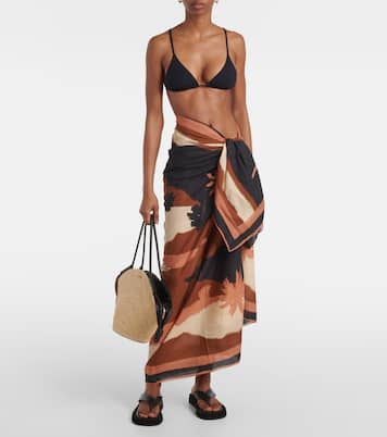 Printed cotton beach cover-up | Johanna Ortiz