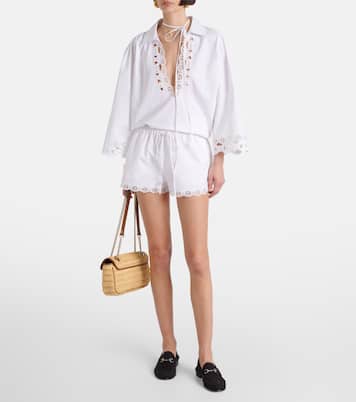 Blusa Marina Chain de popelín de algodón | Gucci