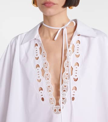 Blusa Marina Chain de popelín de algodón | Gucci
