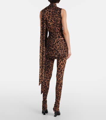 Leopard-printed jersey leggings | Blumarine