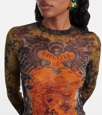 Médallion printed mesh top | Jean Paul Gaultier